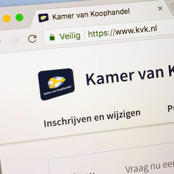 Foto van website kvk